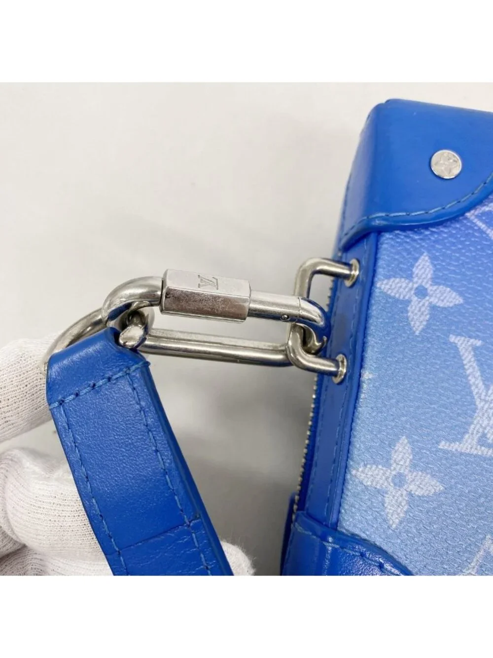 Louis Vuitton Shoulder Bag Monogram Clouds Soft Trunk Wallet Blue White